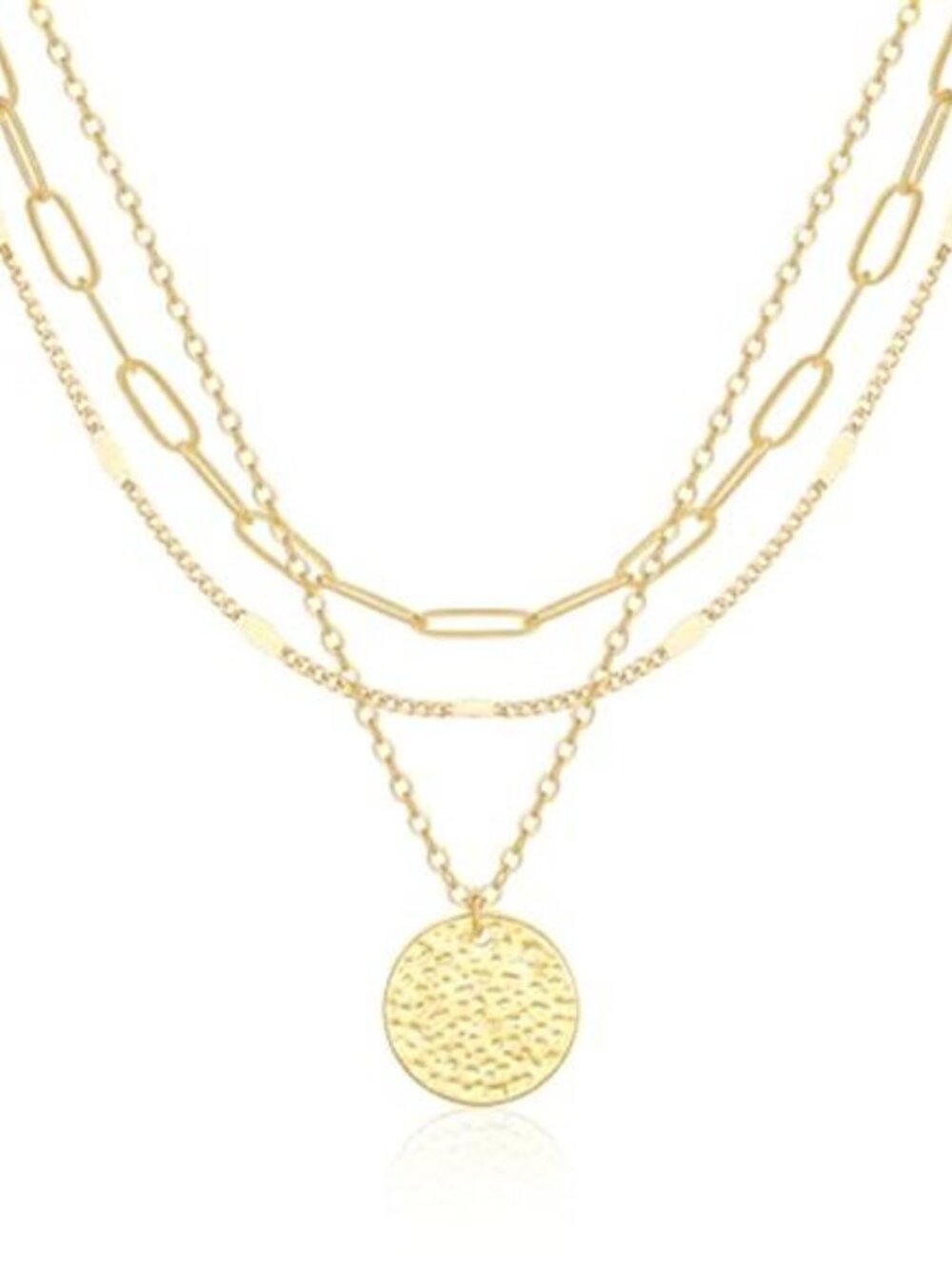 Layered Gold Necklace for Women, 14K Gold Plated Necklace Stack for Women,